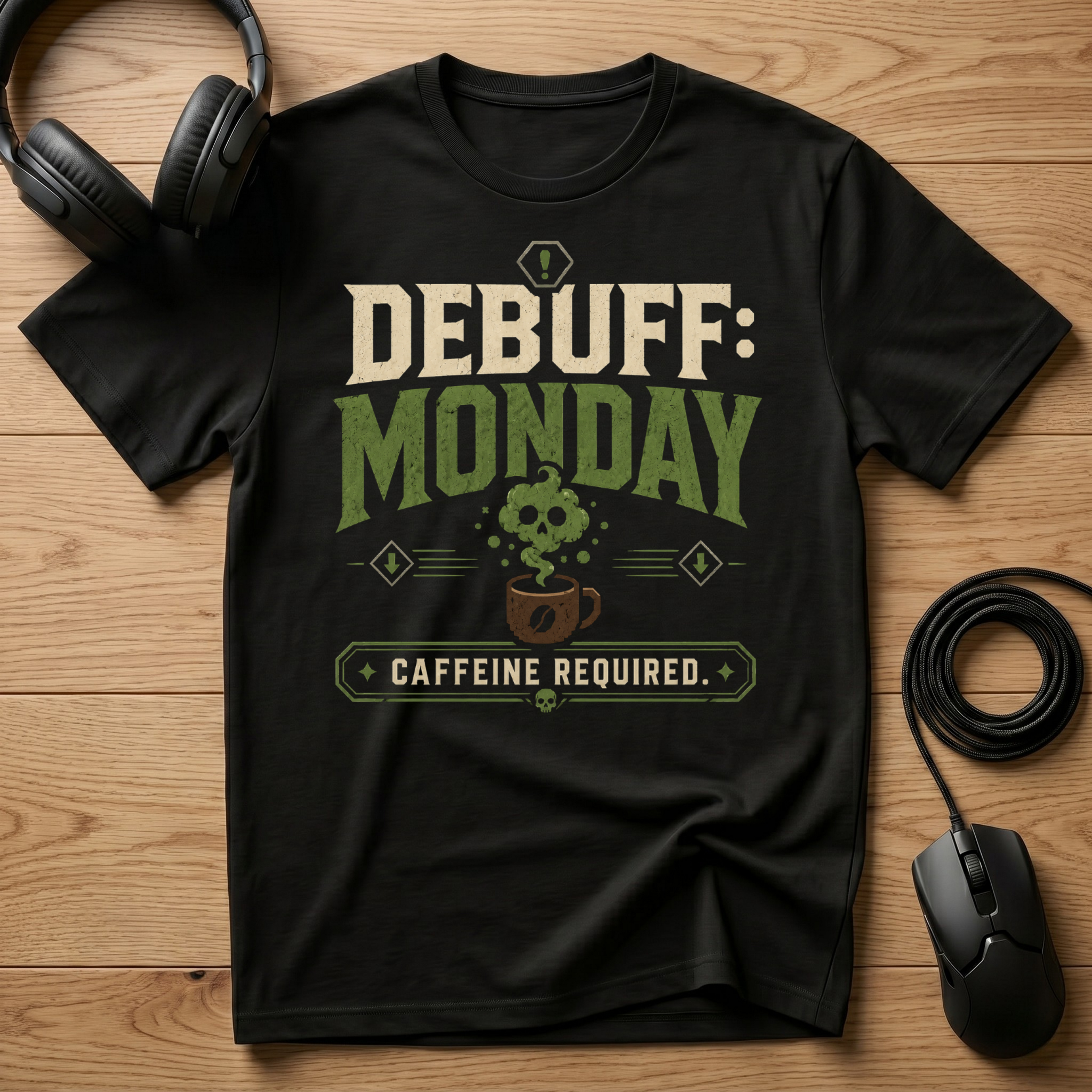 Debuff: Monday Need Caffeine T-Shirt