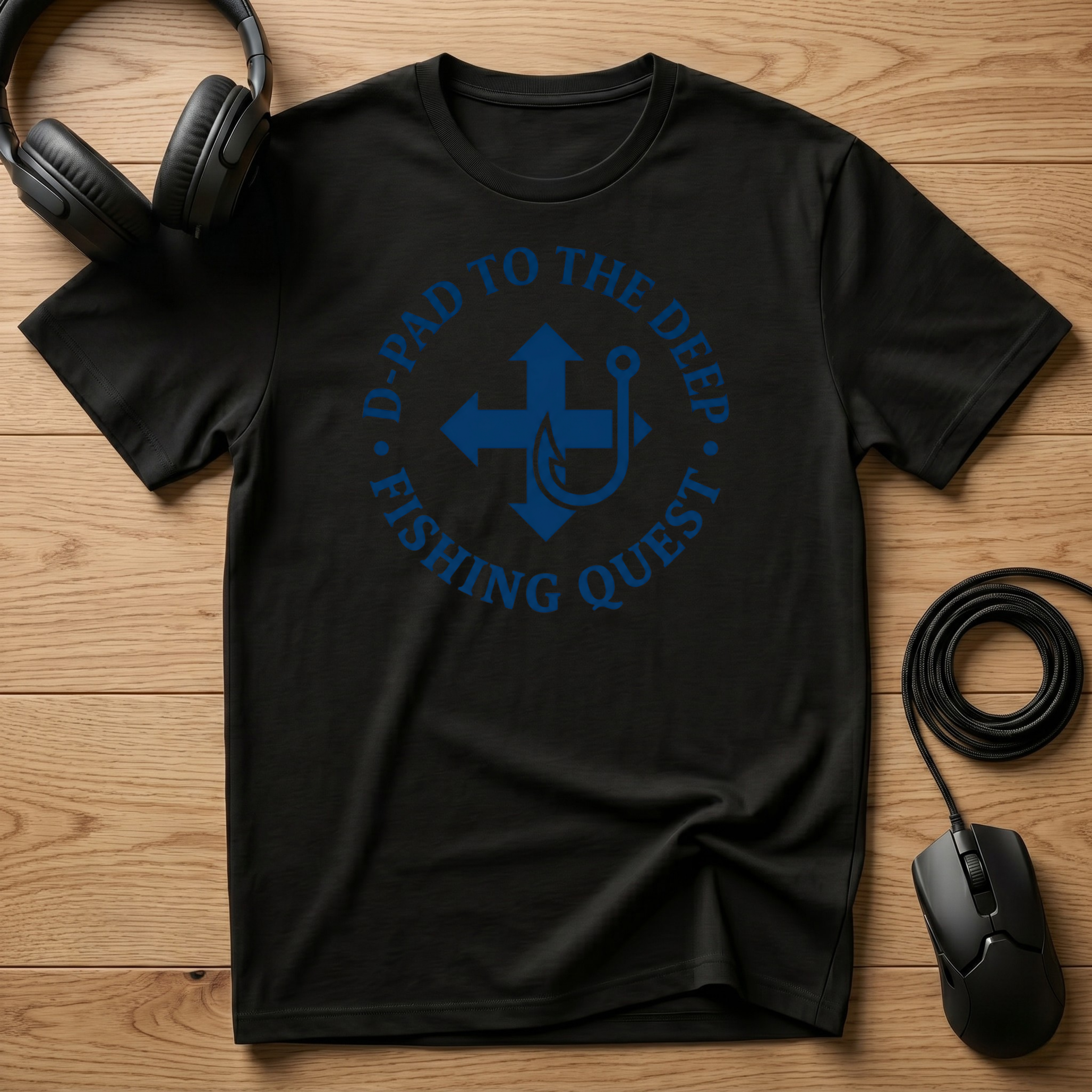 D-Pad To The Deep. Fishing Quest T-Shirt