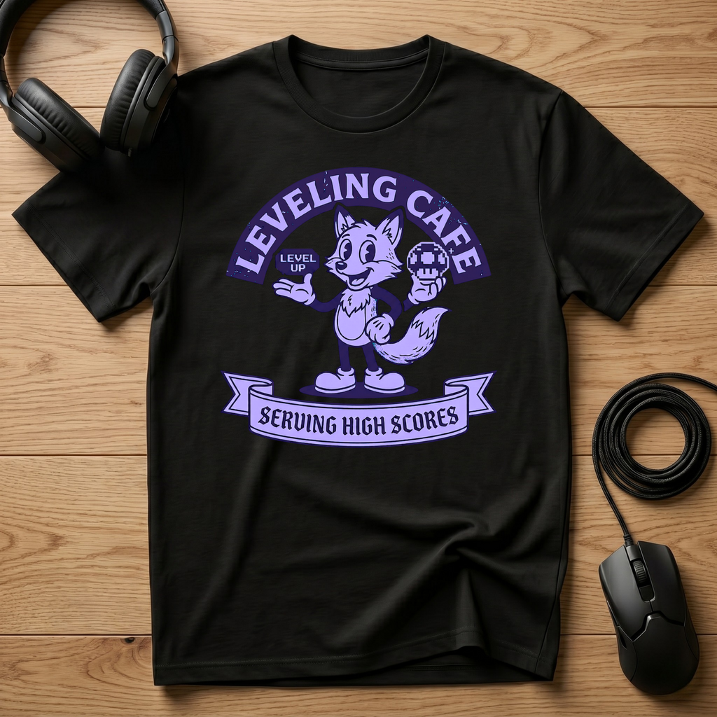 Leveling Cafe Serving High Scores T-Shirt