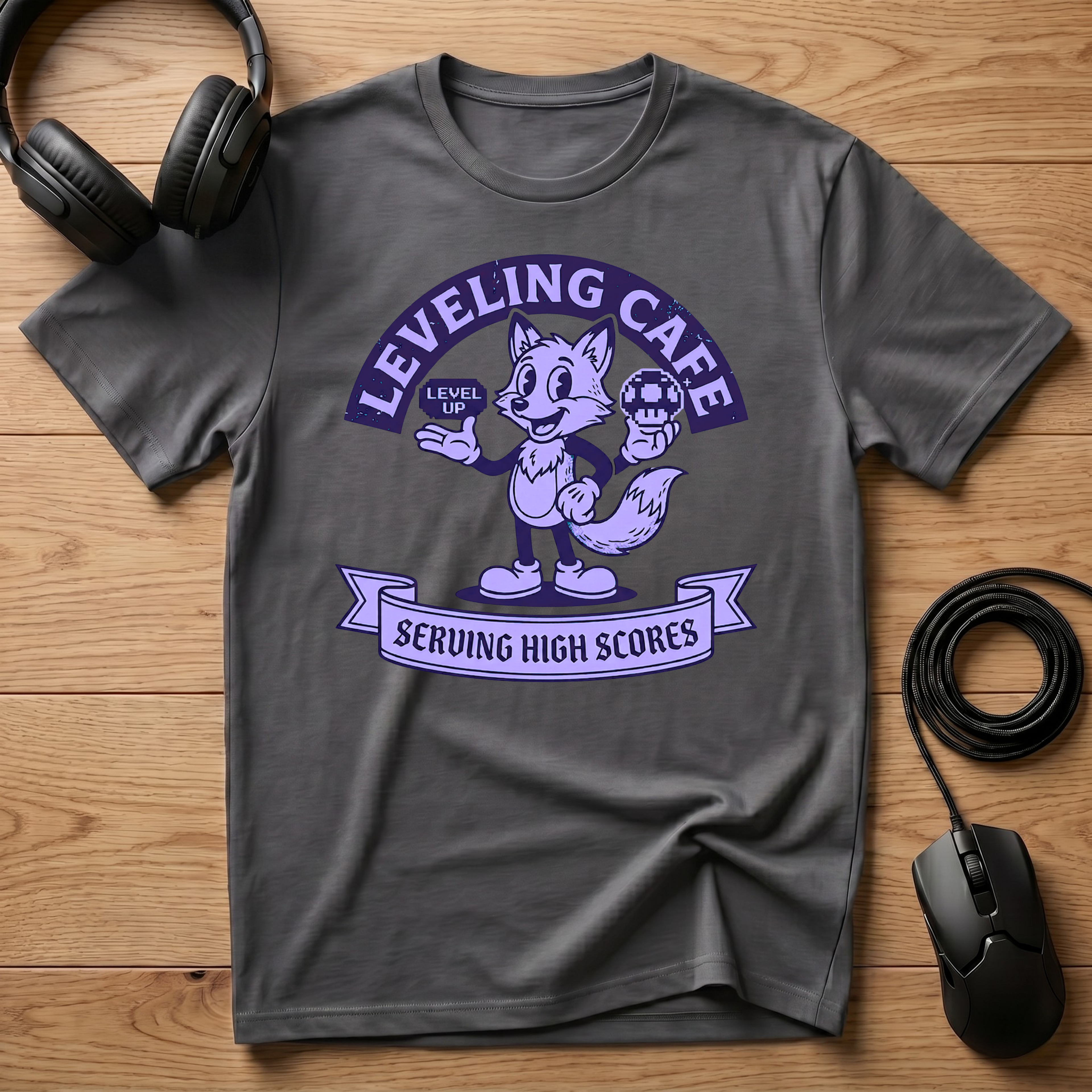 Leveling Cafe Serving High Scores T-Shirt