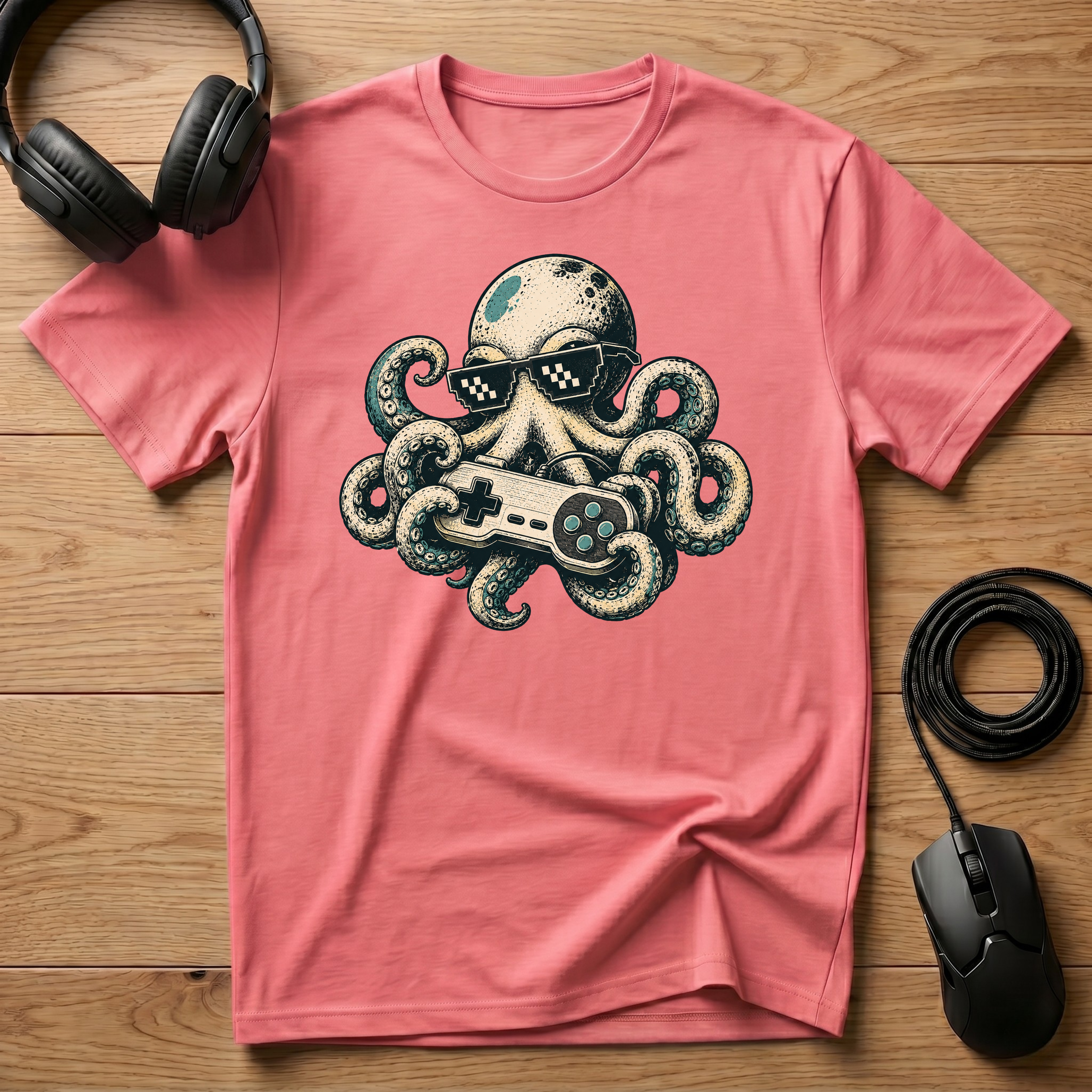 Cool Gaming Octopus T-Shirt