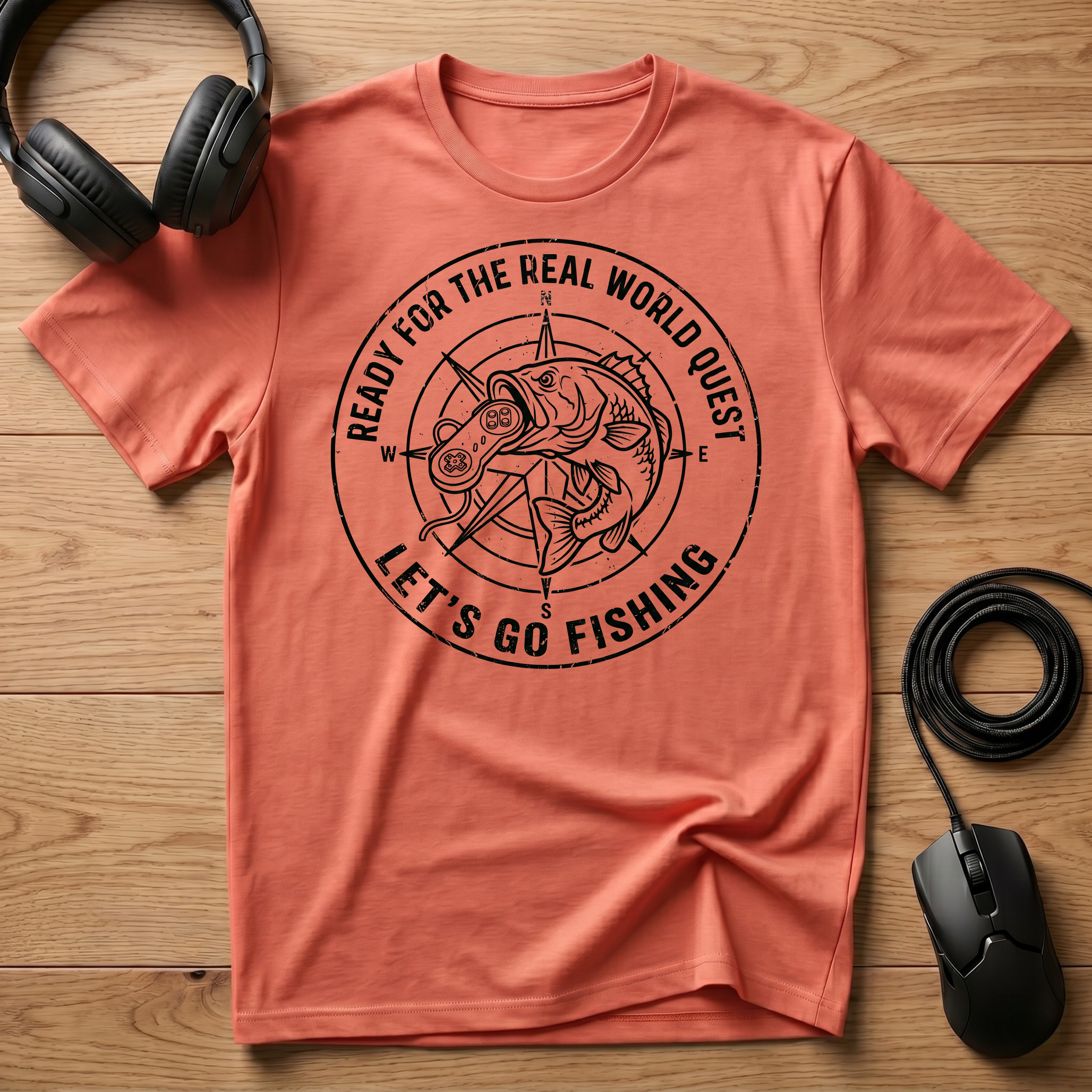 Ready For The Real World Quest. Lets Go Fishing T-Shirt