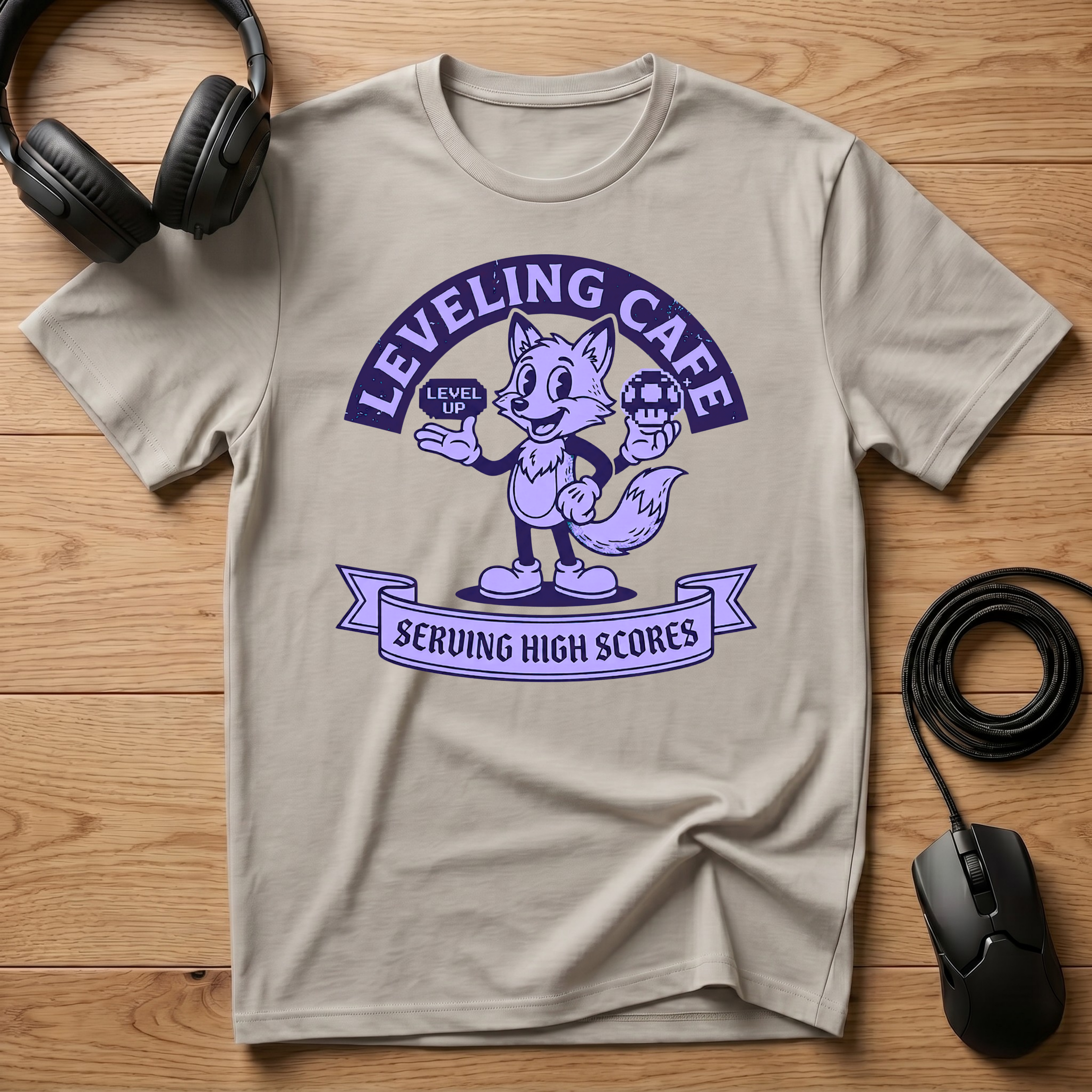 Leveling Cafe Serving High Scores T-Shirt