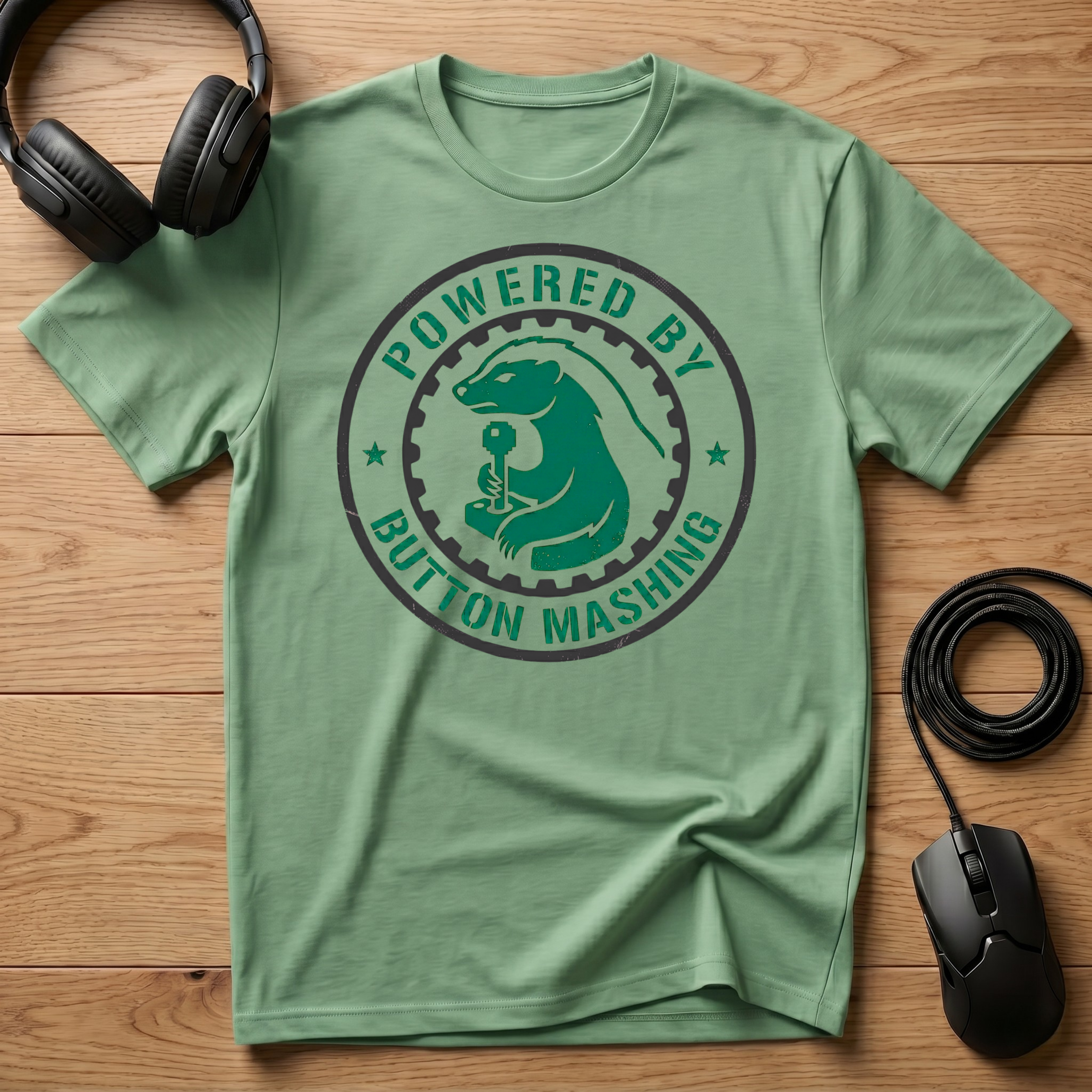 Powered By Button Mashing T-Shirt
