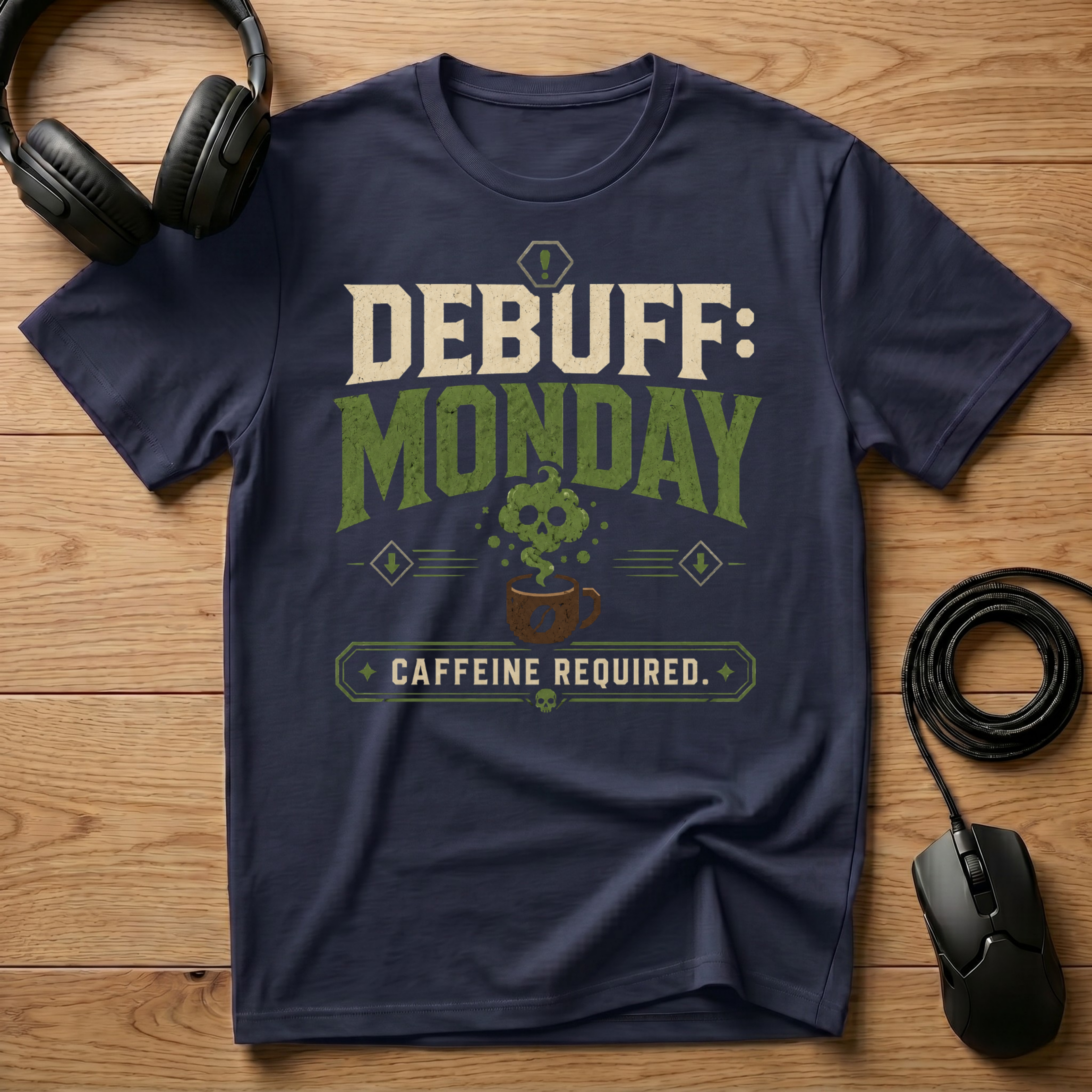 Debuff: Monday Need Caffeine T-Shirt