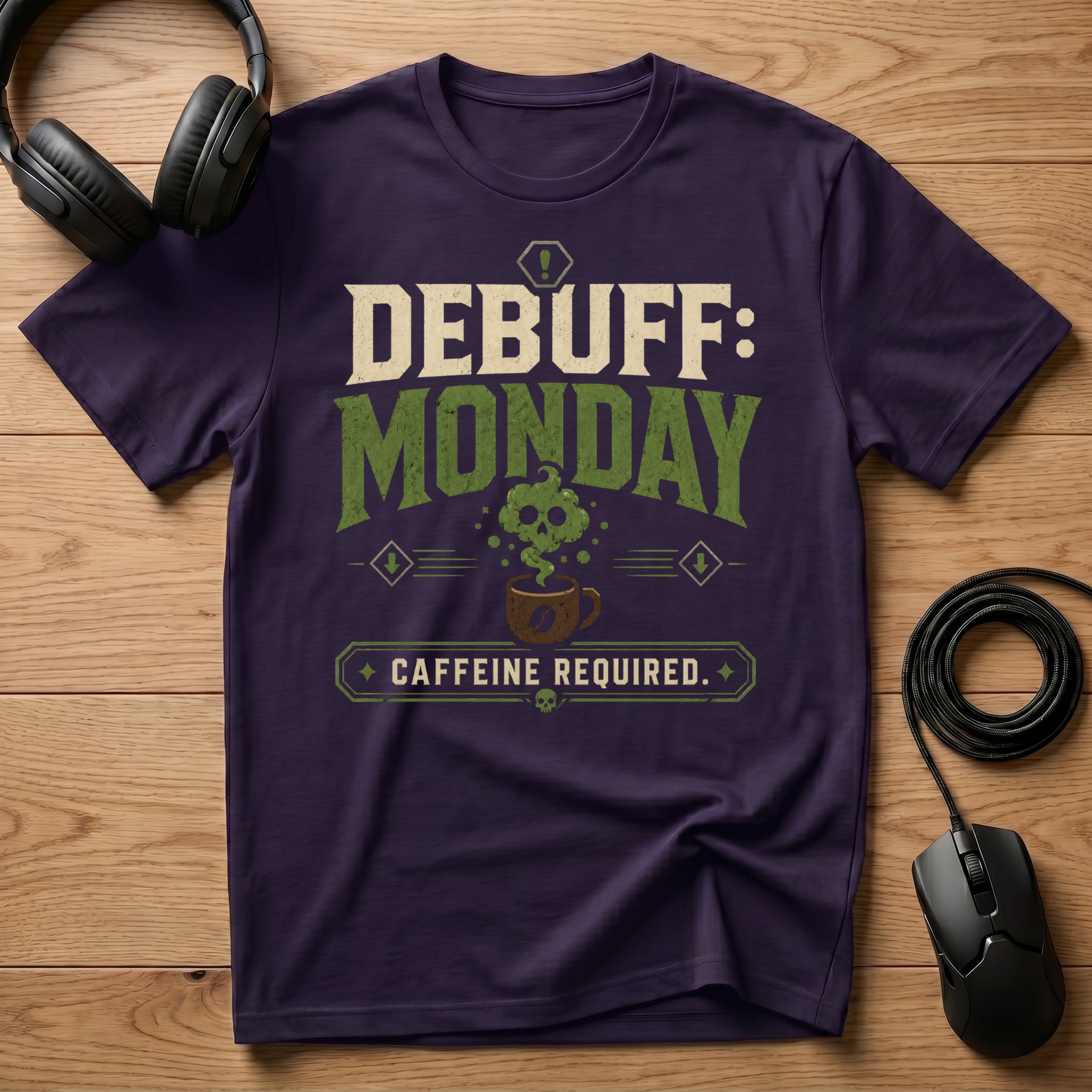 Debuff: Monday Need Caffeine T-Shirt