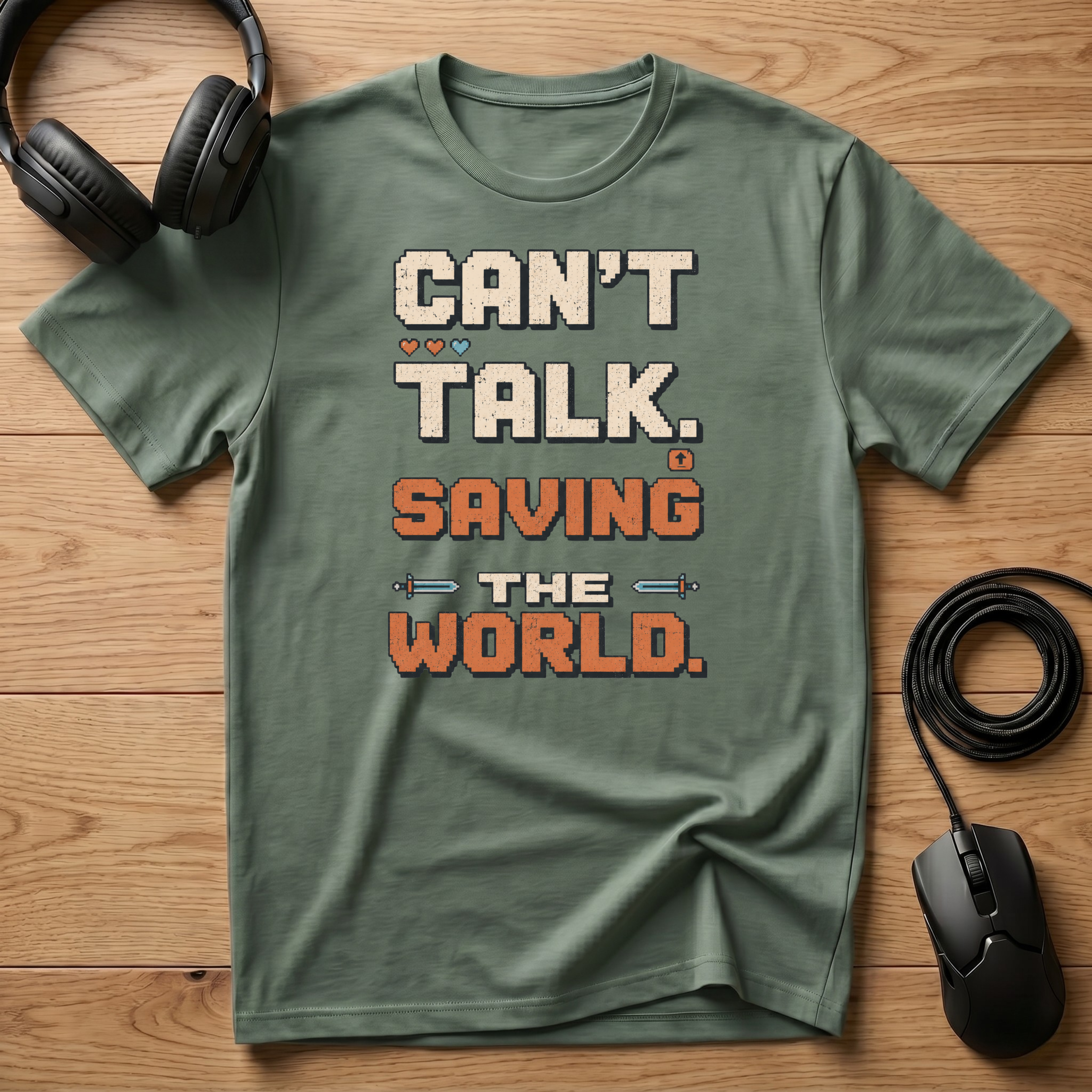 Can't Talk. Saving The World. T-Shirt