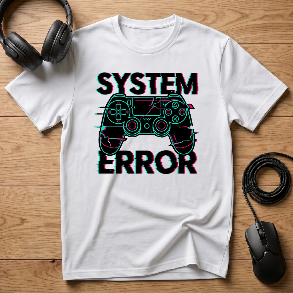 System Error Retro Game Controller T-Shirt