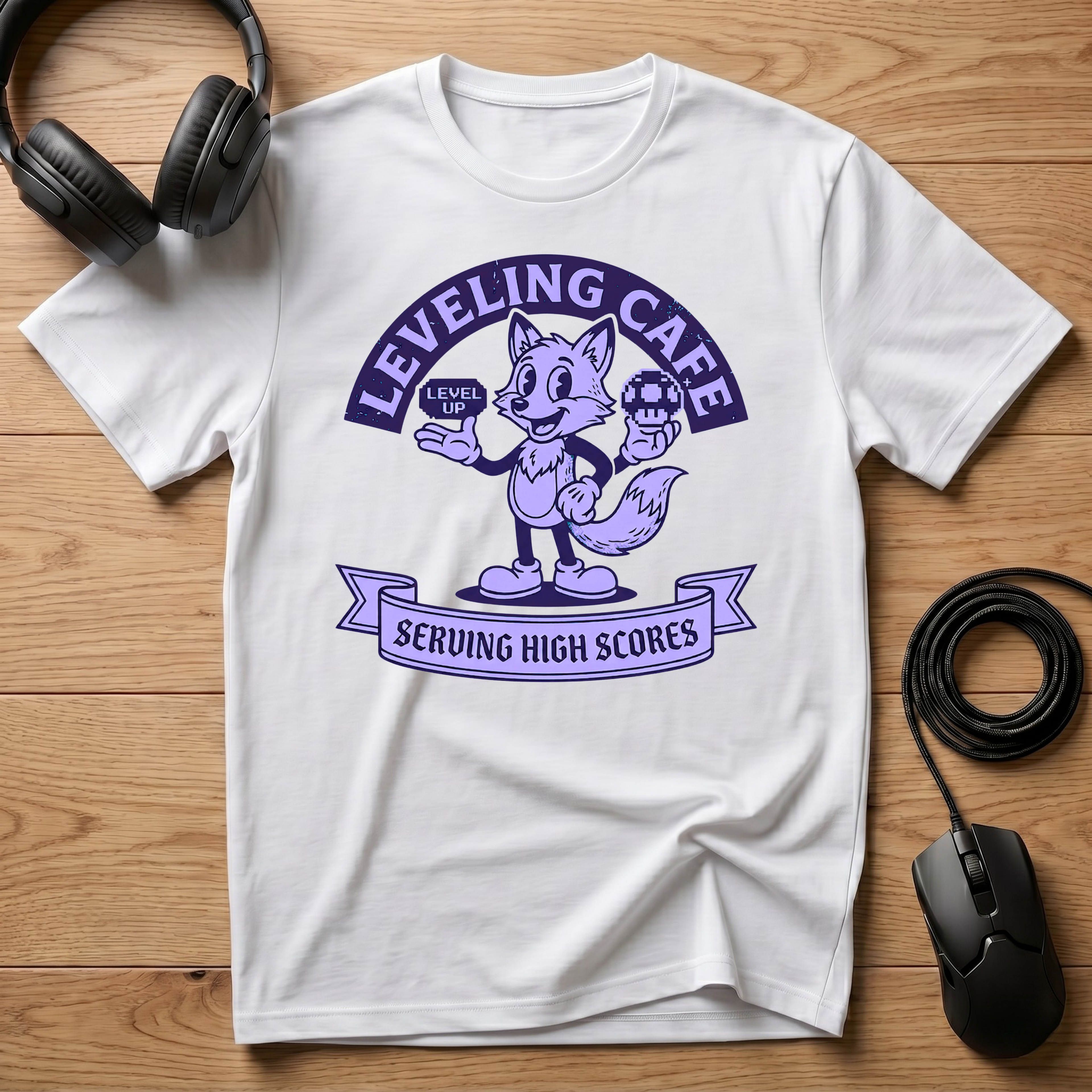 Leveling Cafe Serving High Scores T-Shirt