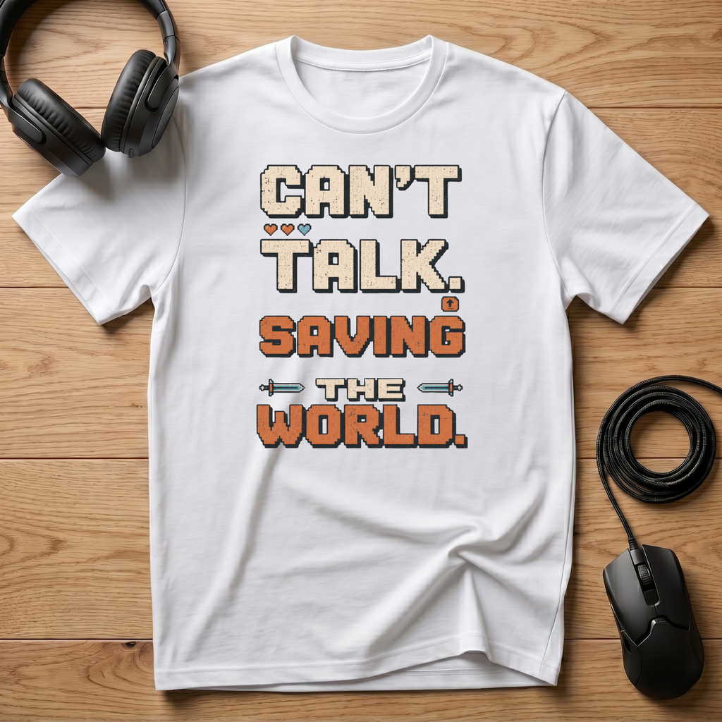 Can't Talk. Saving The World. T-Shirt