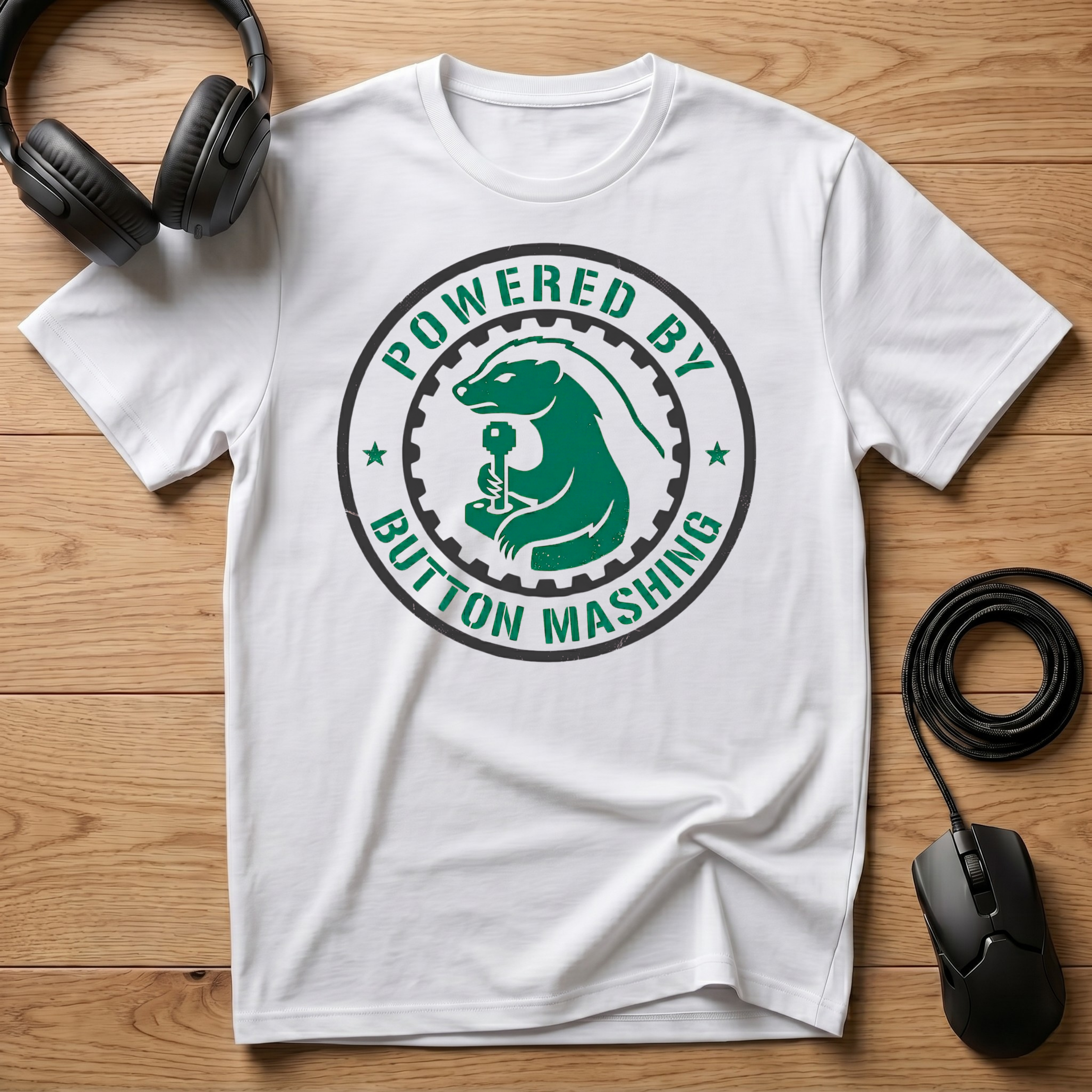 Powered By Button Mashing T-Shirt