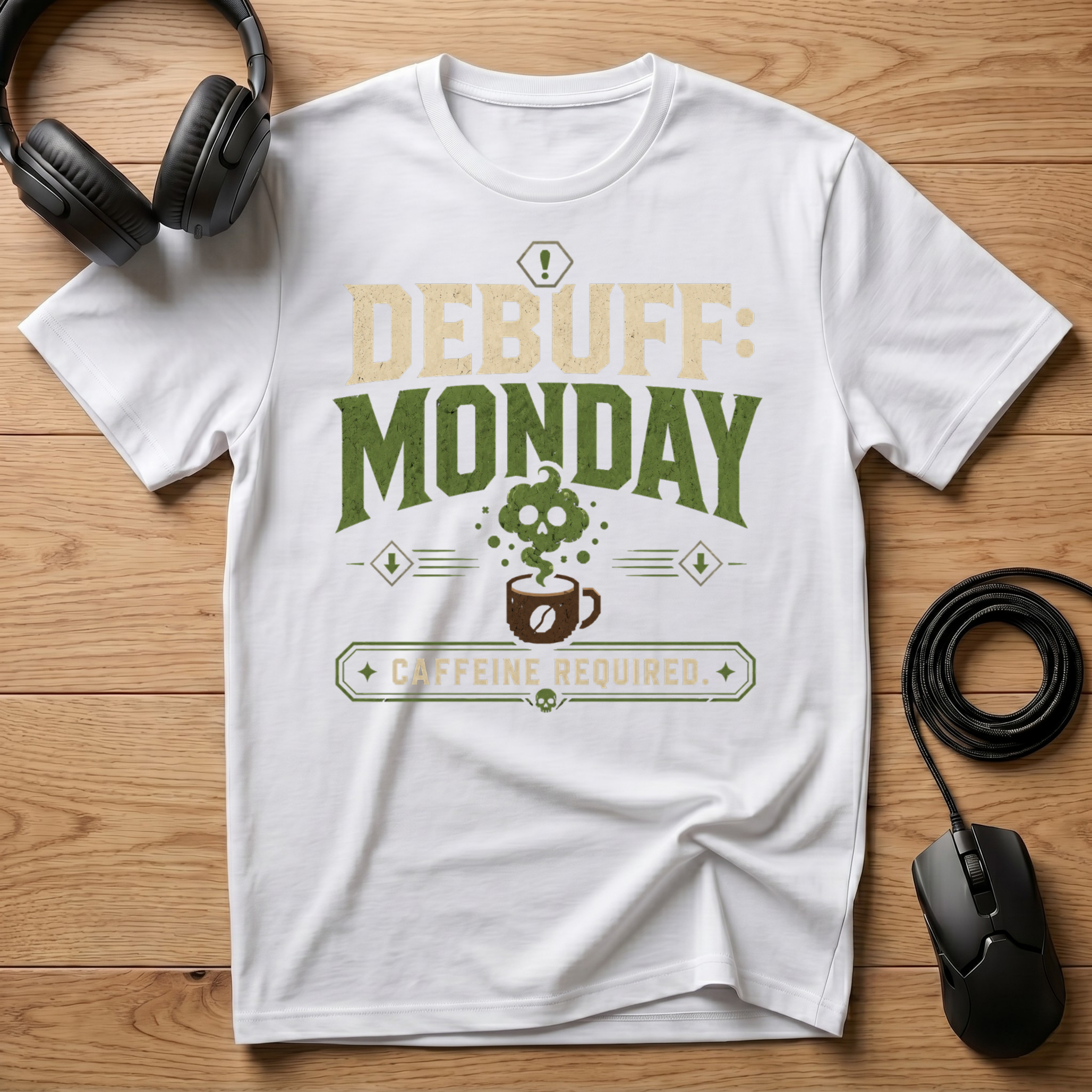 Debuff: Monday Need Caffeine T-Shirt