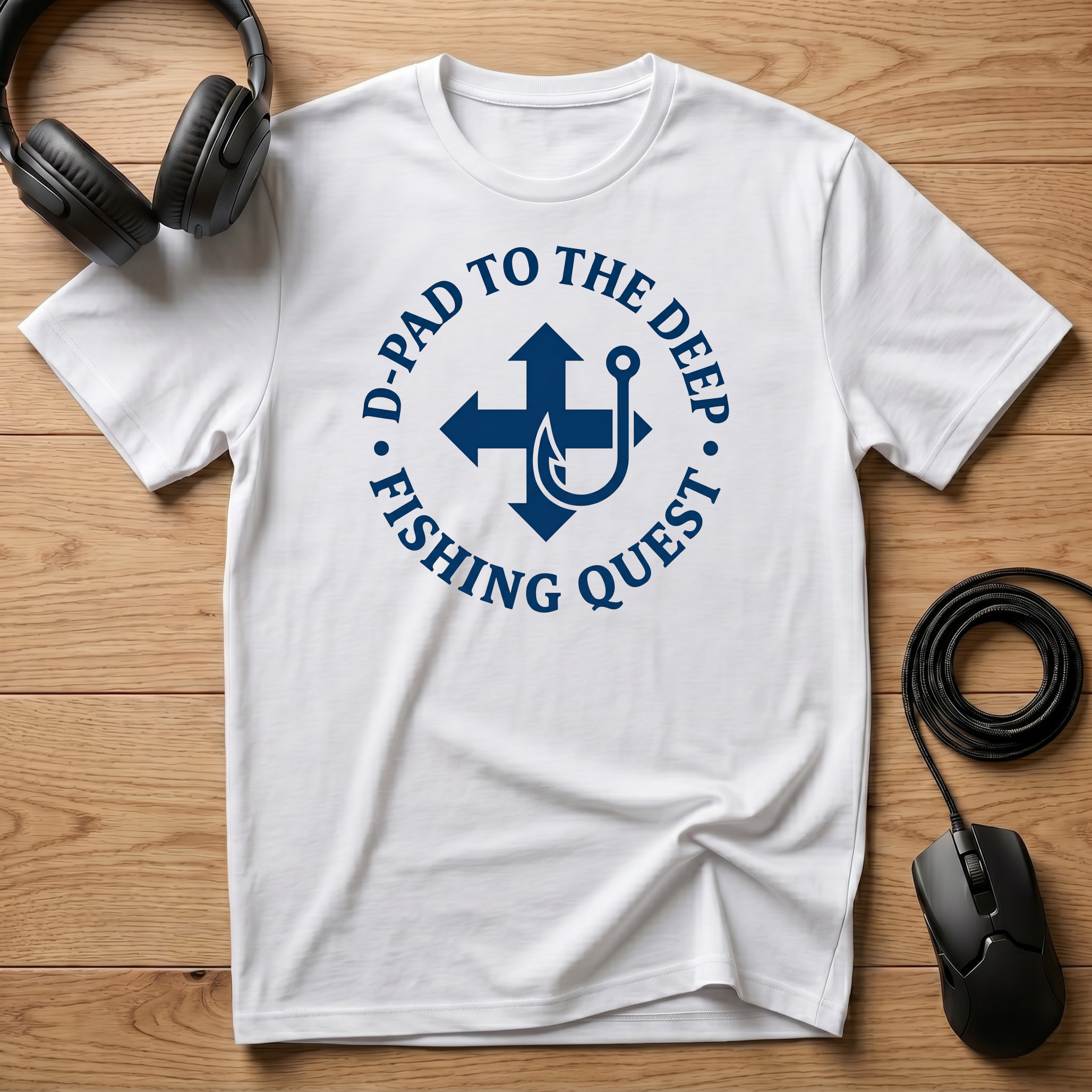 D-Pad To The Deep. Fishing Quest T-Shirt